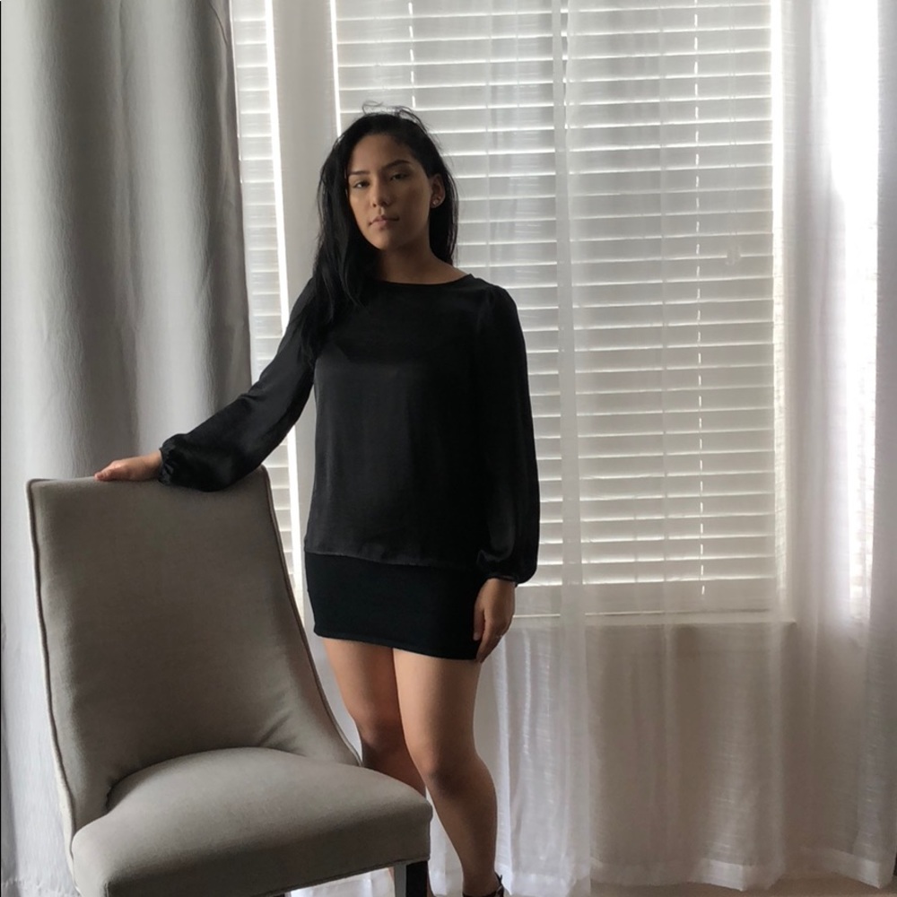 Silky black blouse